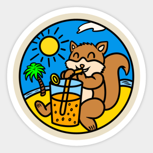 Squirrel drink juice Sticker